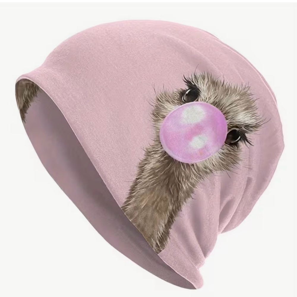 NEW Pink Ostrich Bubble Beanie